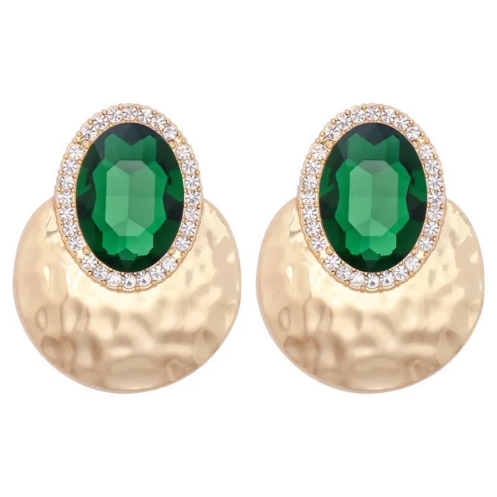 Green & Gold Statement Earrings- NWT